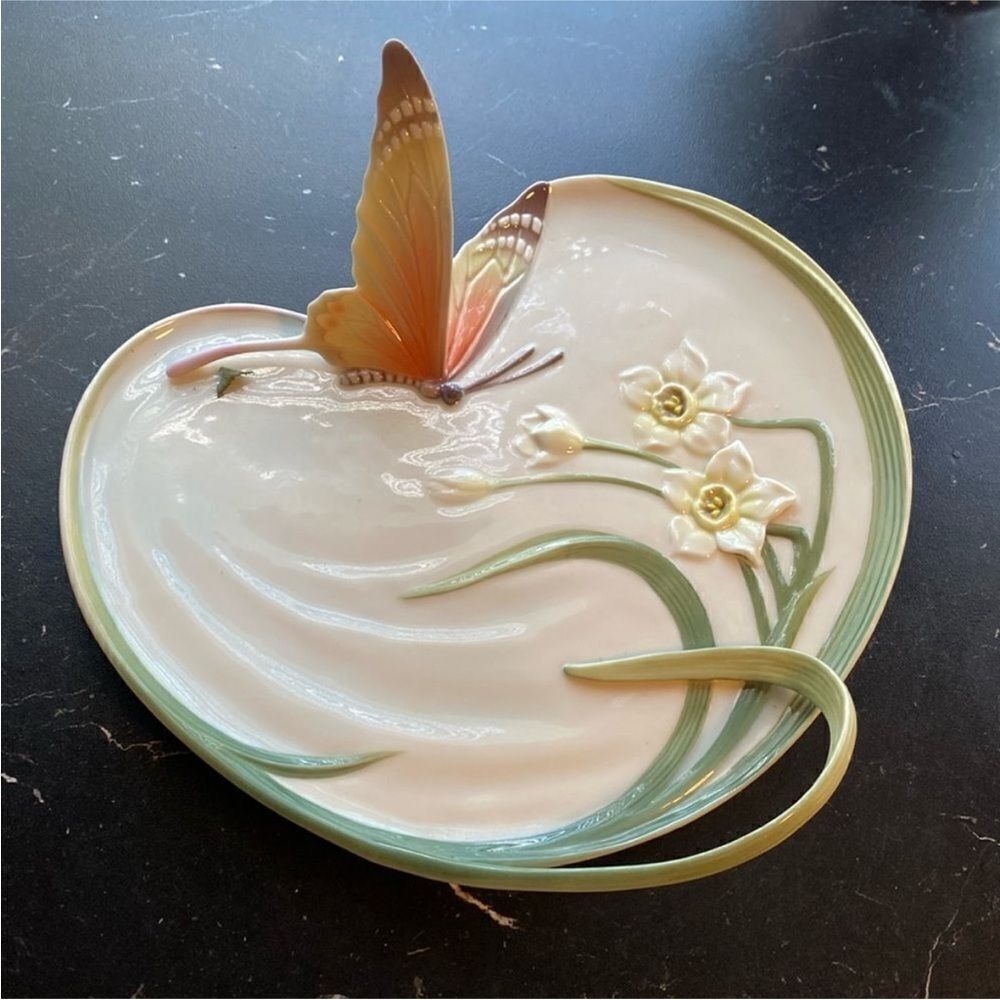 Frank Butterfly and Floral Decorative Plate